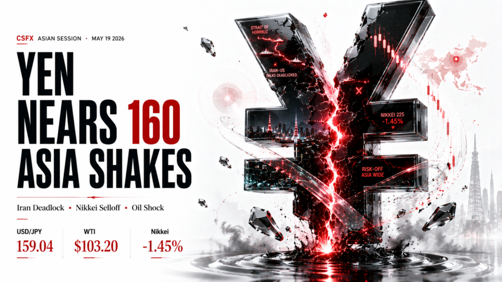 Yen Eyes 160, Nikkei Slides & Iran Deadlock Deepens | Technical Analysis – Asia Session | 19 May 2026
