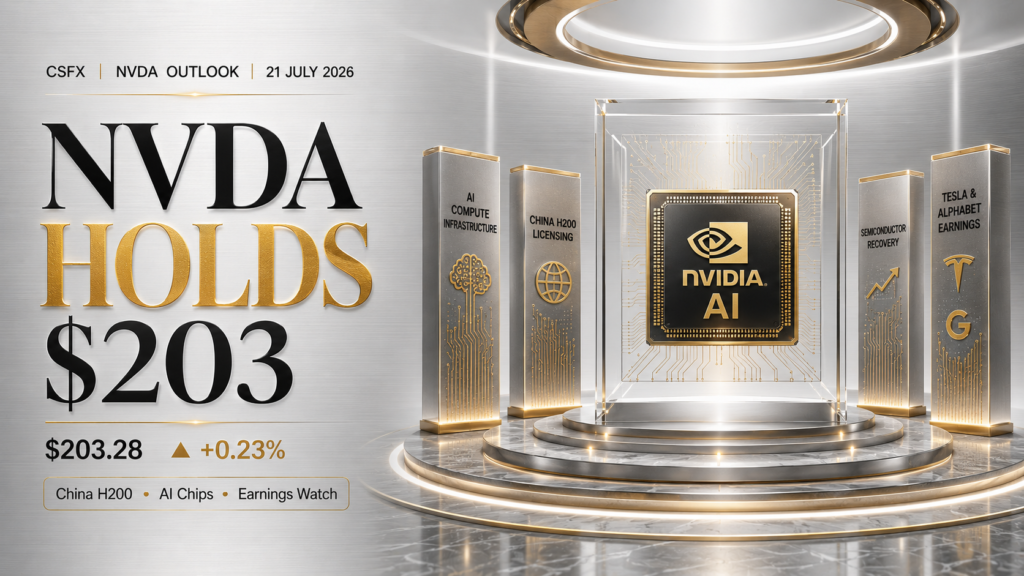NVIDIA (NVDA) Market Outlook Today | NVDA Stock Technical Setup, China H200 Chip News & Tesla-Alphabet Earnings Watch | 21 July 2026