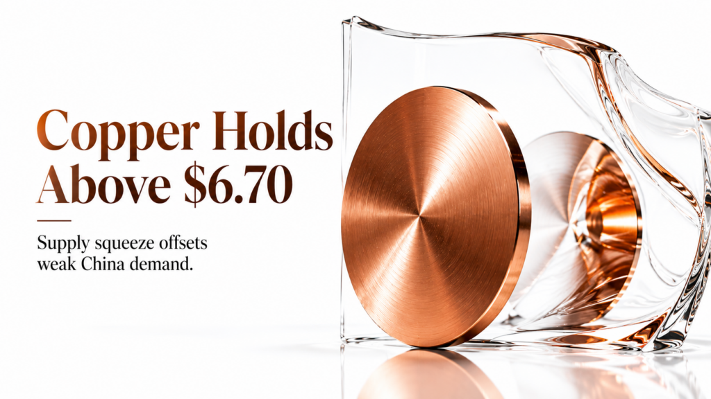 Copper Holds Above 6.70