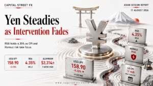 Yen Steadies as Intervention Boost Fades and the RBA Held at 4.35% While Tokyo Stays Shut for Mountain Day | Technical Analysis – Asian Session | 11-08-2026